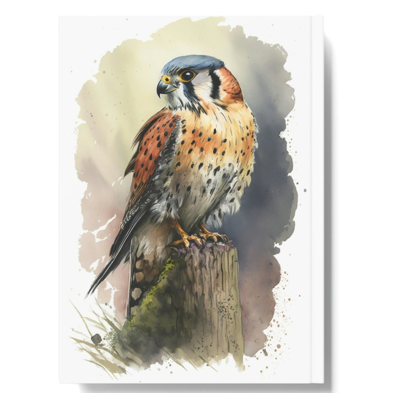 Watercolor American Kestrel Hard Backed Journal