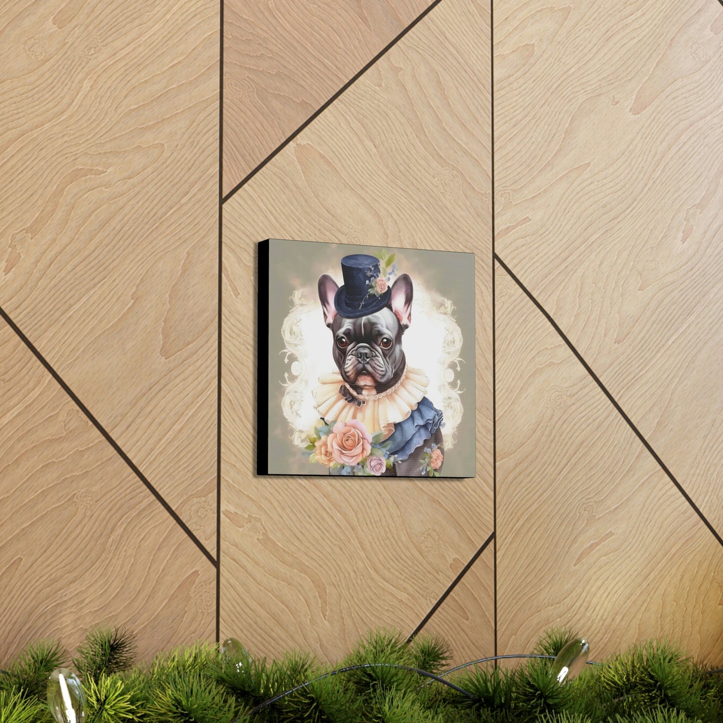 Watercolor Art Nouveau French Bulldog Canvas Gallery Wraps