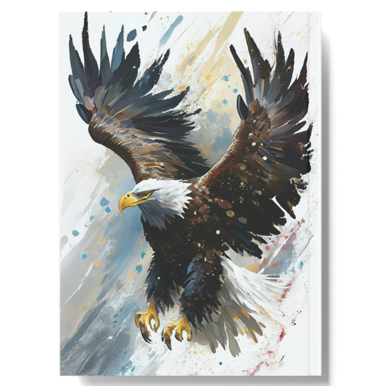 Watercolor Bald Eagle Landing Hard Backed Journal