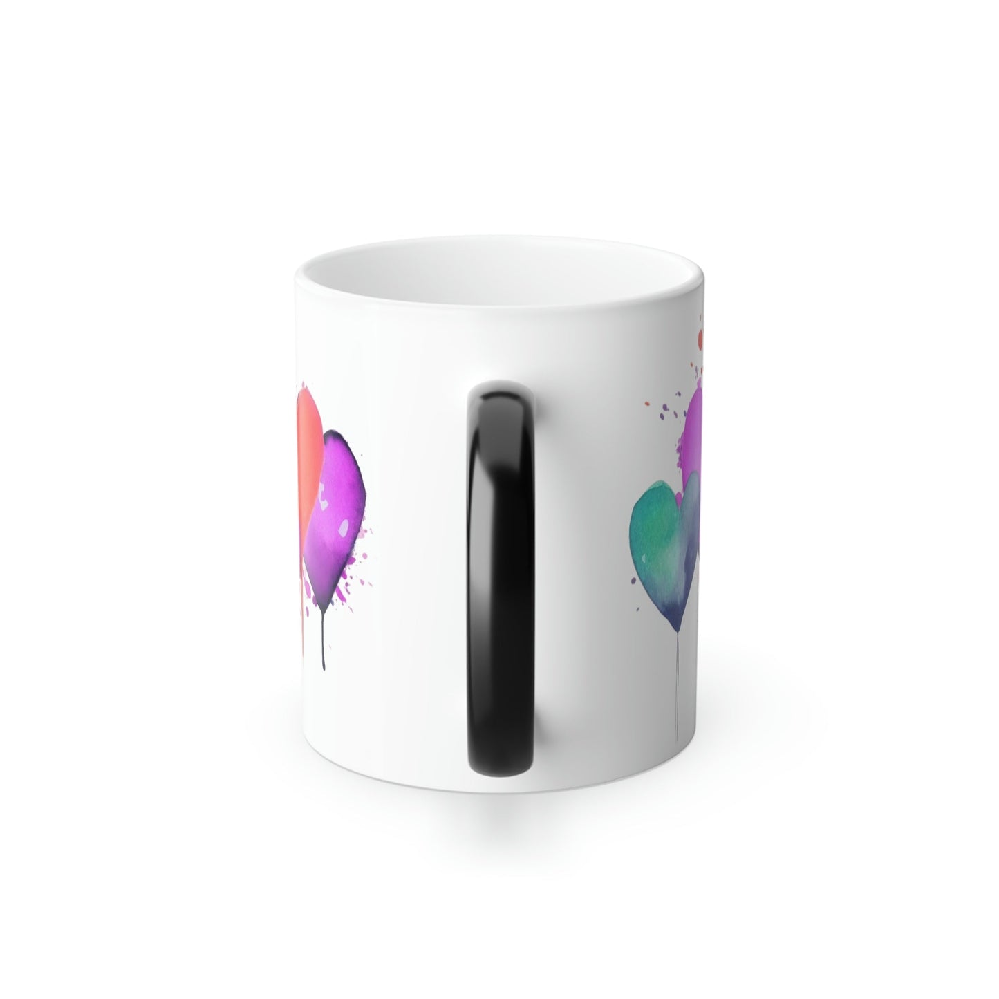 Watercolor Hearts - Magic Mug - Perfect Gift for the Mom, Mama, Sister, Grandma or as a House Warming Present