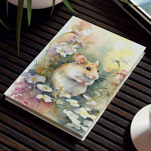 Watercolor Mouse Hard Backed Journal