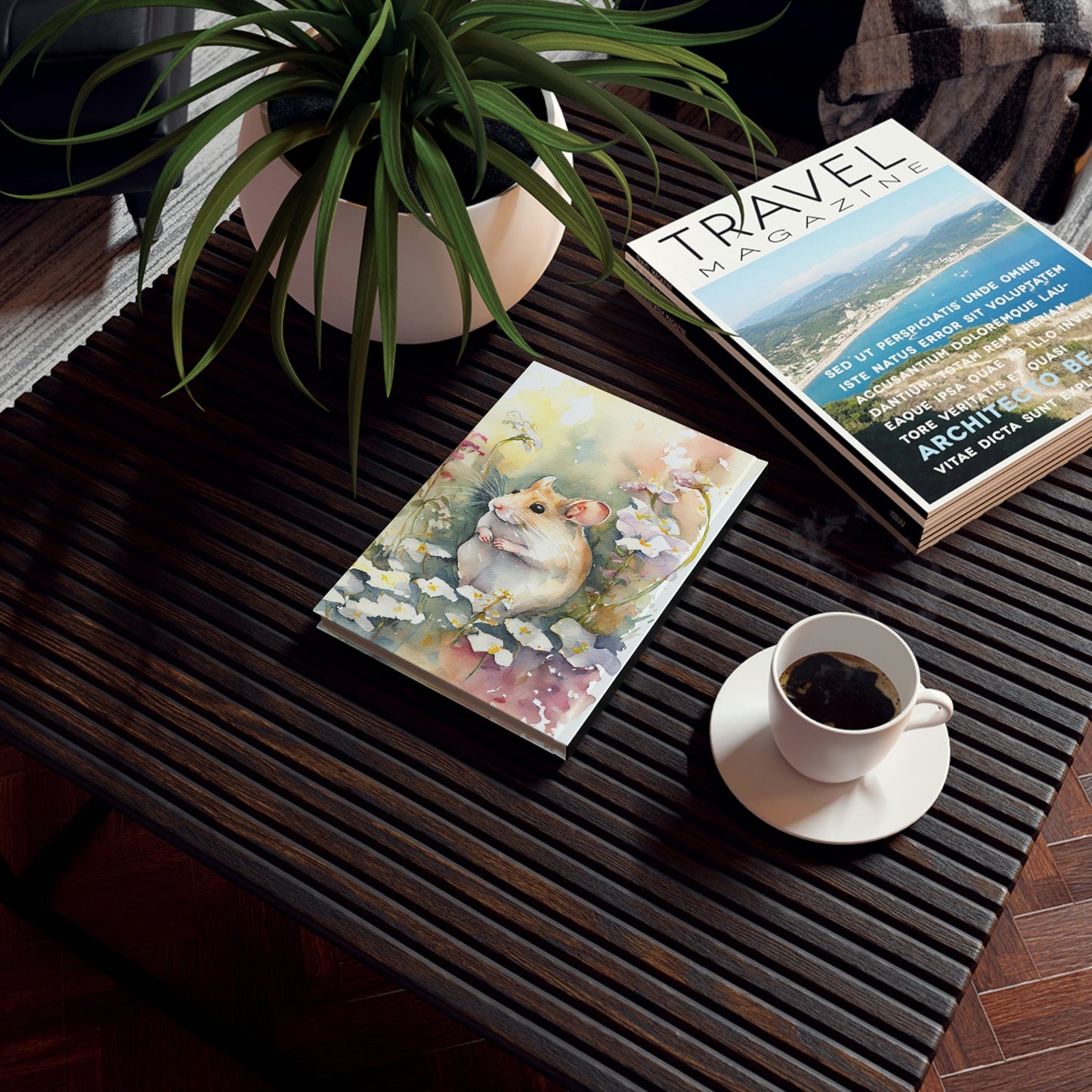 Watercolor Mouse Hard Backed Journal