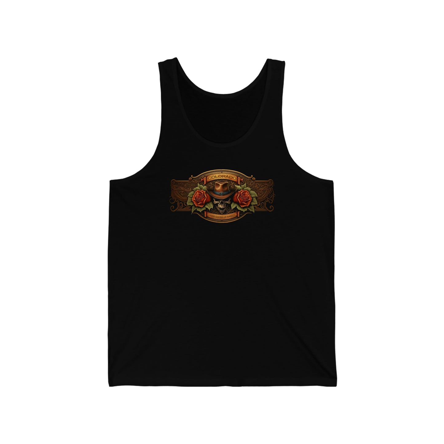 Western Cowboy Leatherwork Colorado Skull Jersey Tank