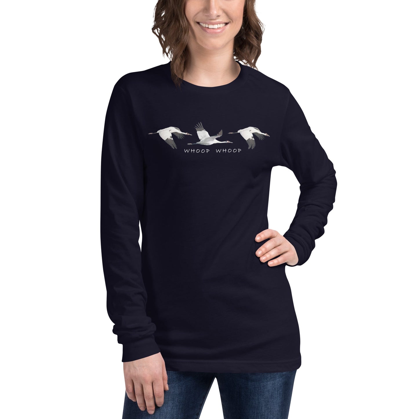 Whoop Whoop Whooping Crane Long Sleeve Shirt