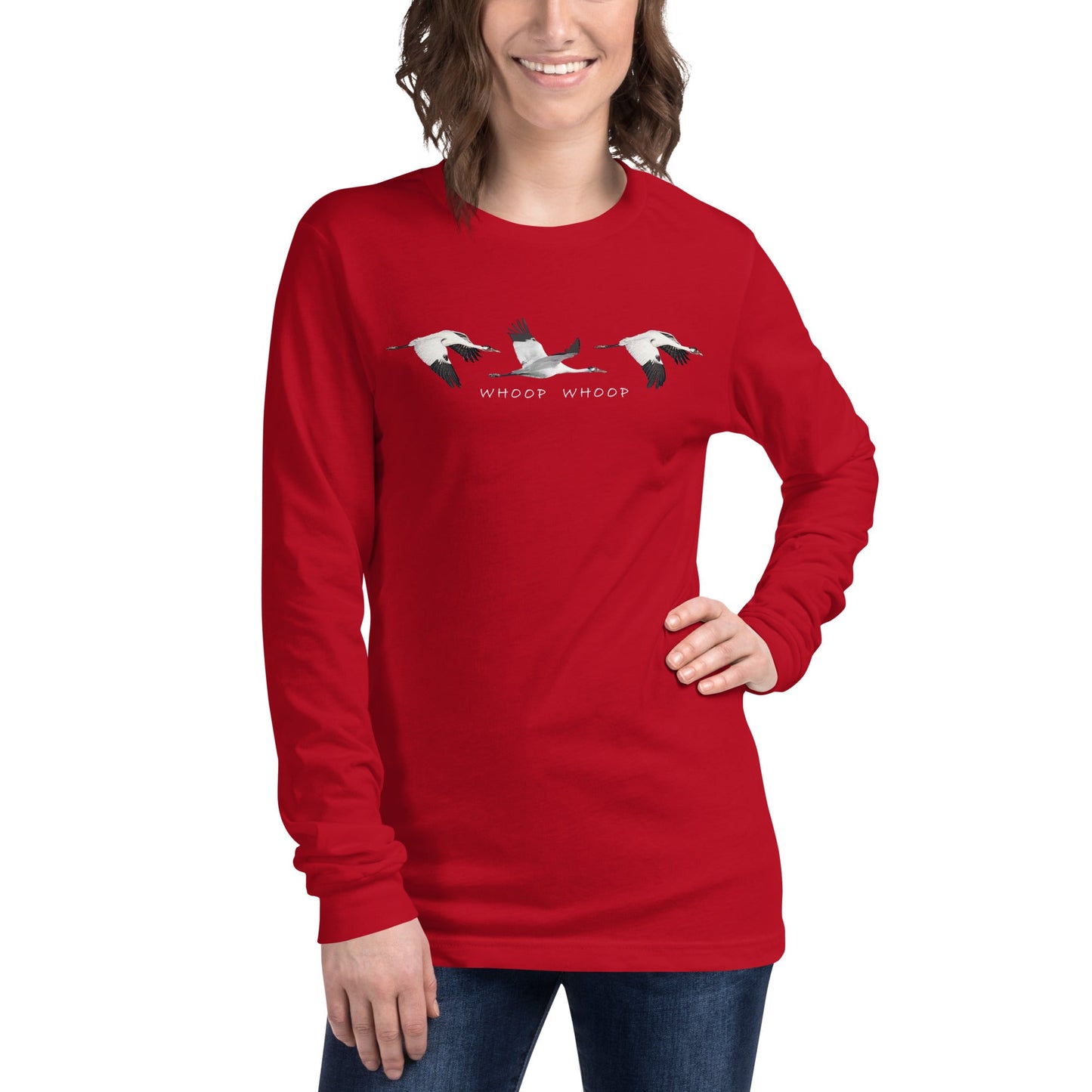 Whoop Whoop Whooping Crane Long Sleeve Shirt