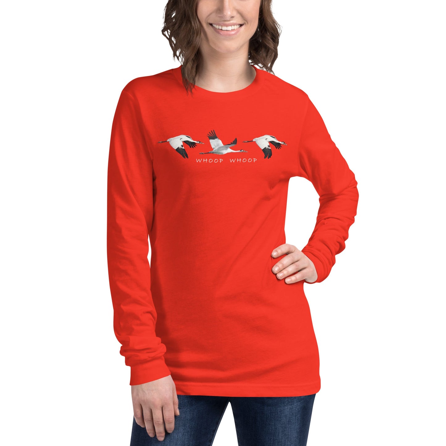 Whoop Whoop Whooping Crane Long Sleeve Shirt