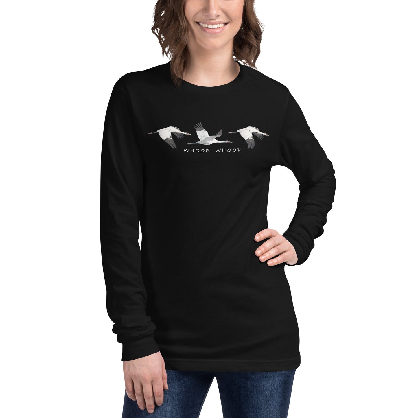 Whoop Whoop Whooping Crane Long Sleeve Shirt