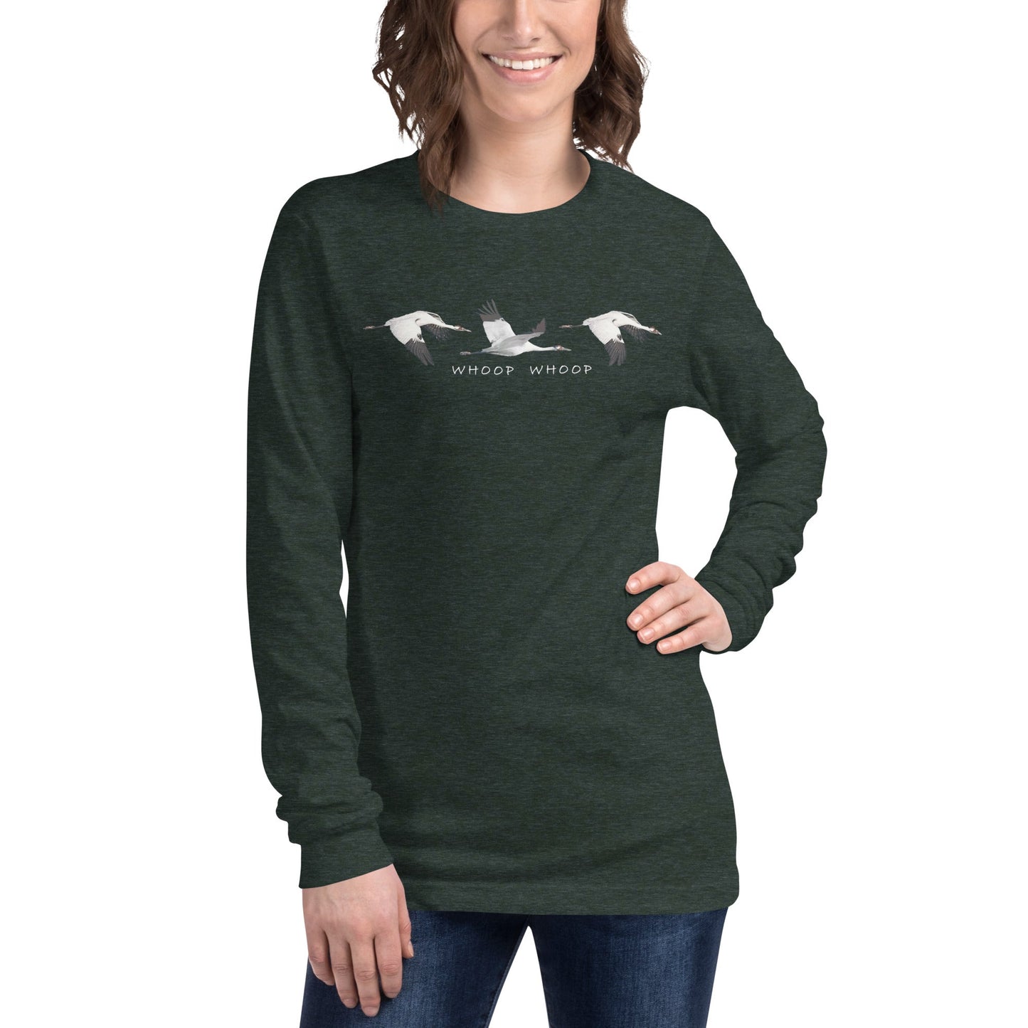 Whoop Whoop Whooping Crane Long Sleeve Shirt