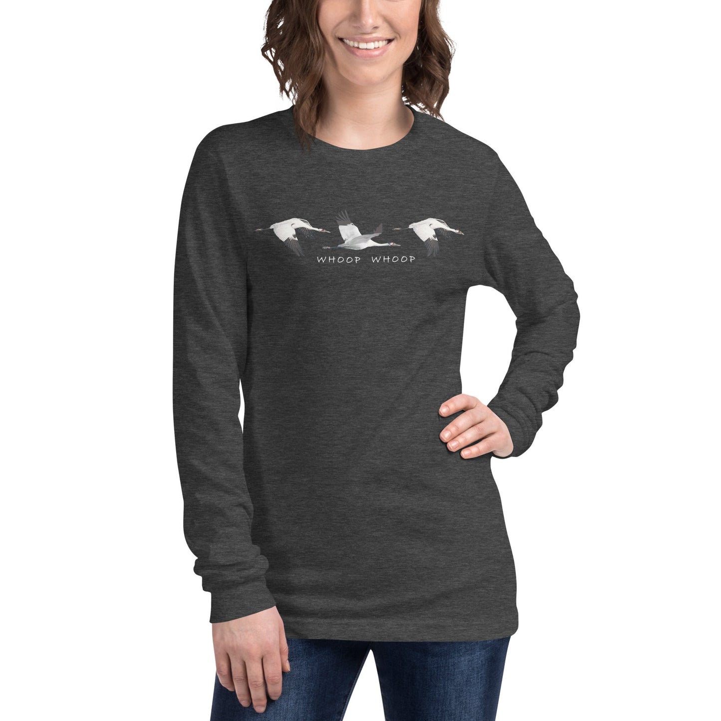 Whoop Whoop Whooping Crane Long Sleeve Shirt