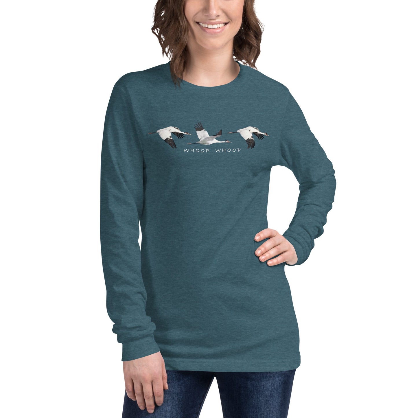 Whoop Whoop Whooping Crane Long Sleeve Shirt