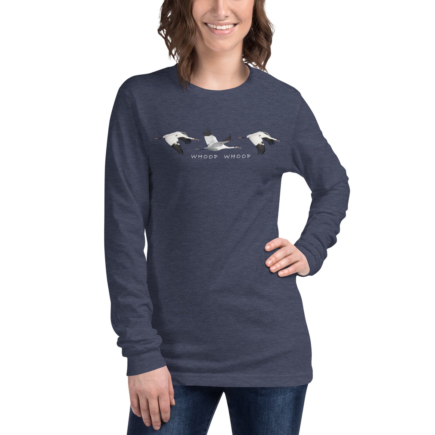 Whoop Whoop Whooping Crane Long Sleeve Shirt