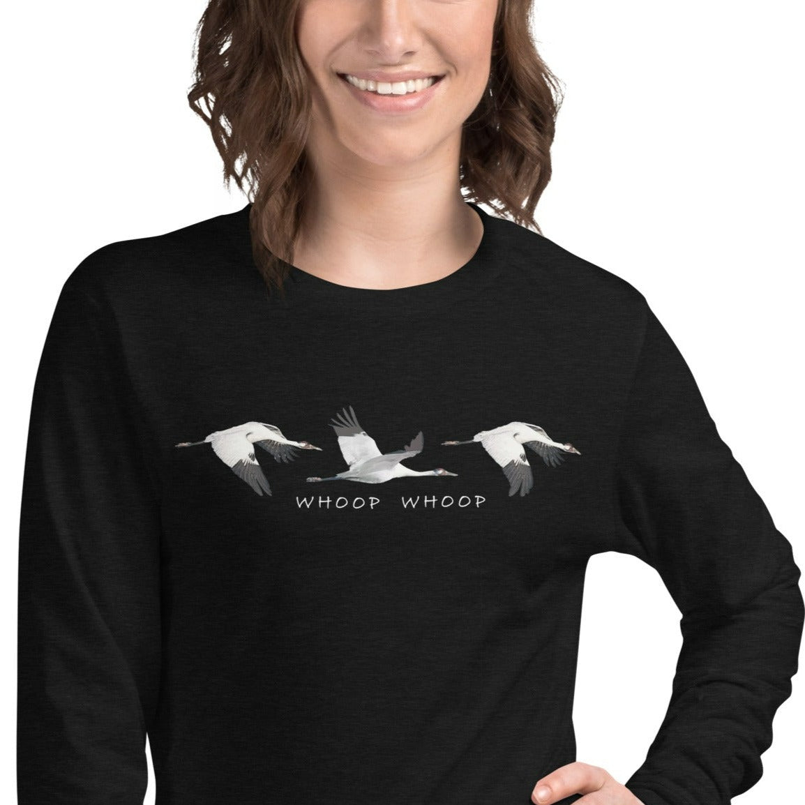 Whoop Whoop Whooping Crane Long Sleeve Shirt