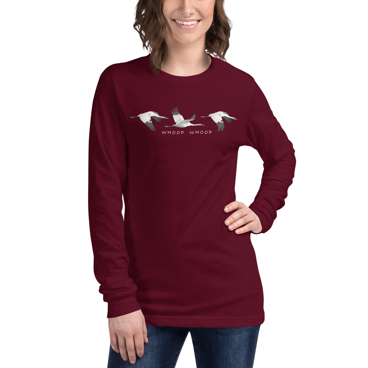 Whoop Whoop Whooping Crane Long Sleeve Shirt