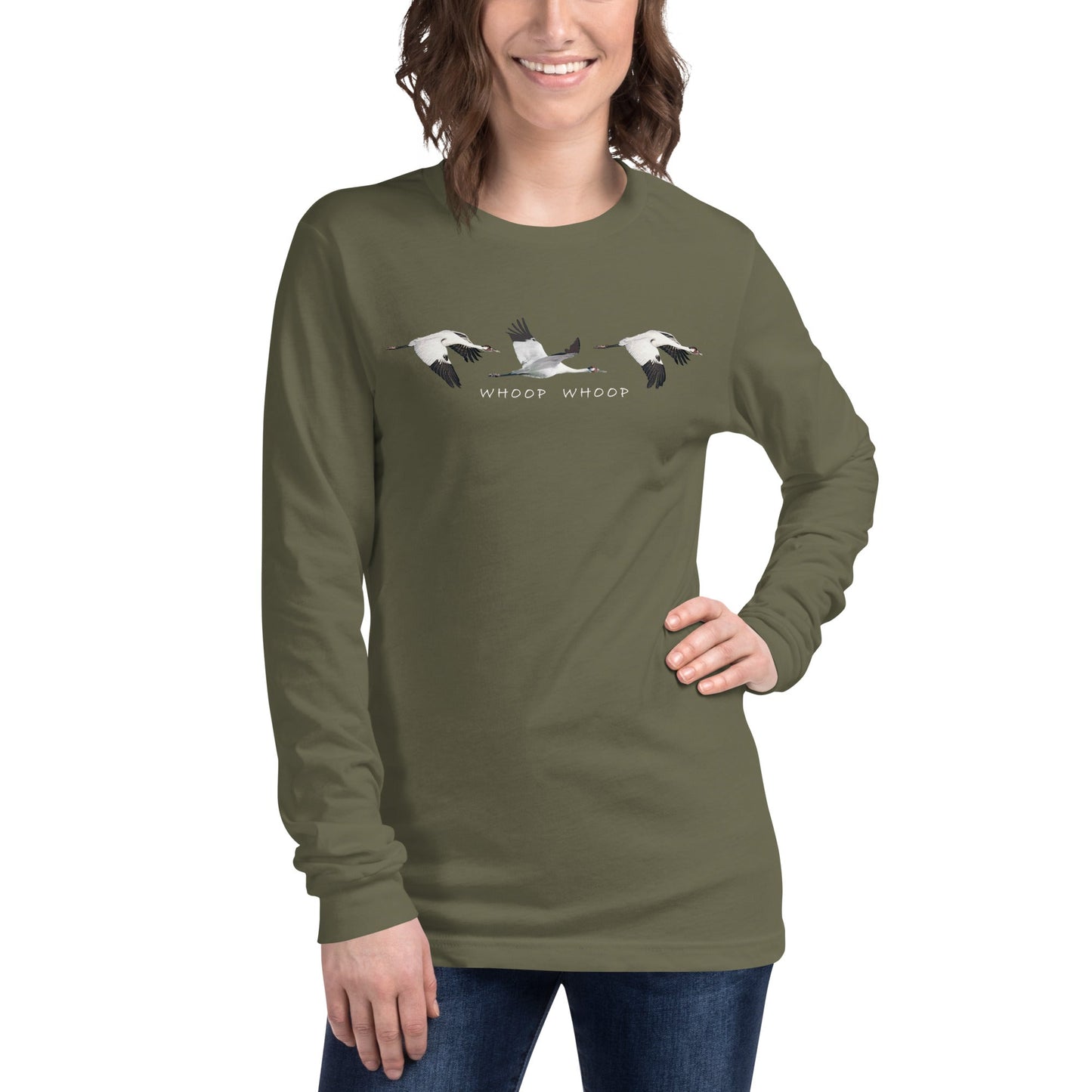Whoop Whoop Whooping Crane Long Sleeve Shirt
