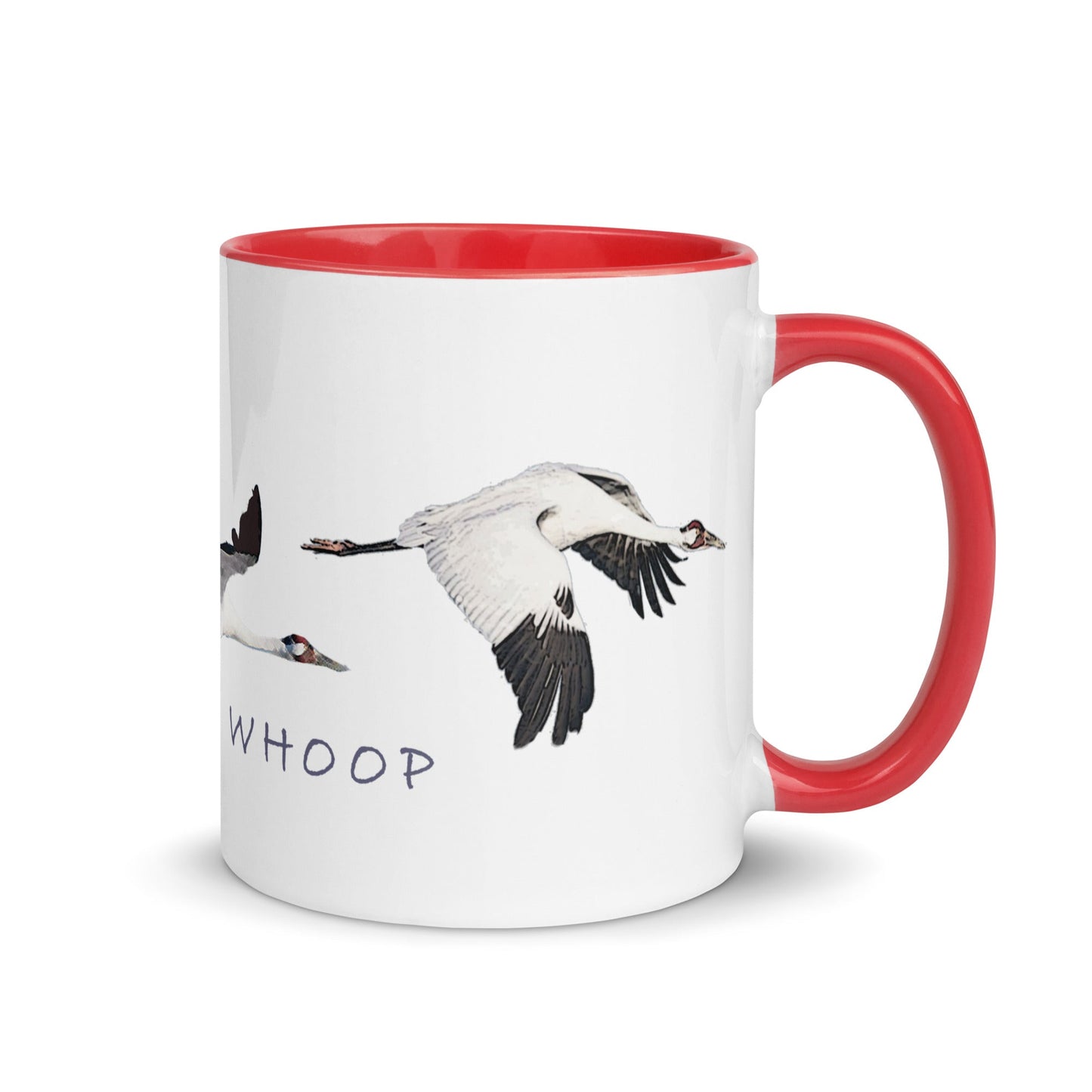Whoop Whoop Whooping Crane Mug with Color Inside