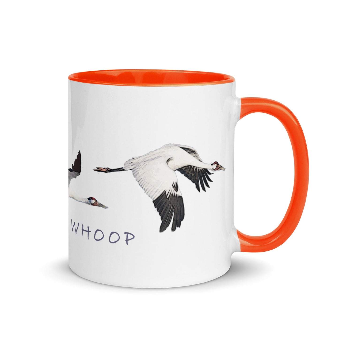 Whoop Whoop Whooping Crane Mug with Color Inside