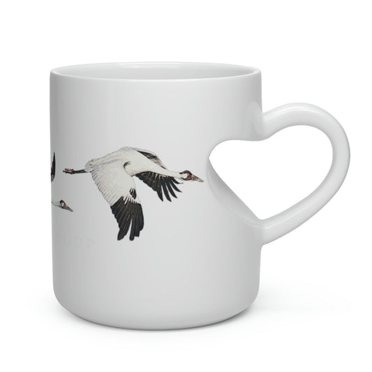 Whooping Crane Heart Shape Mug