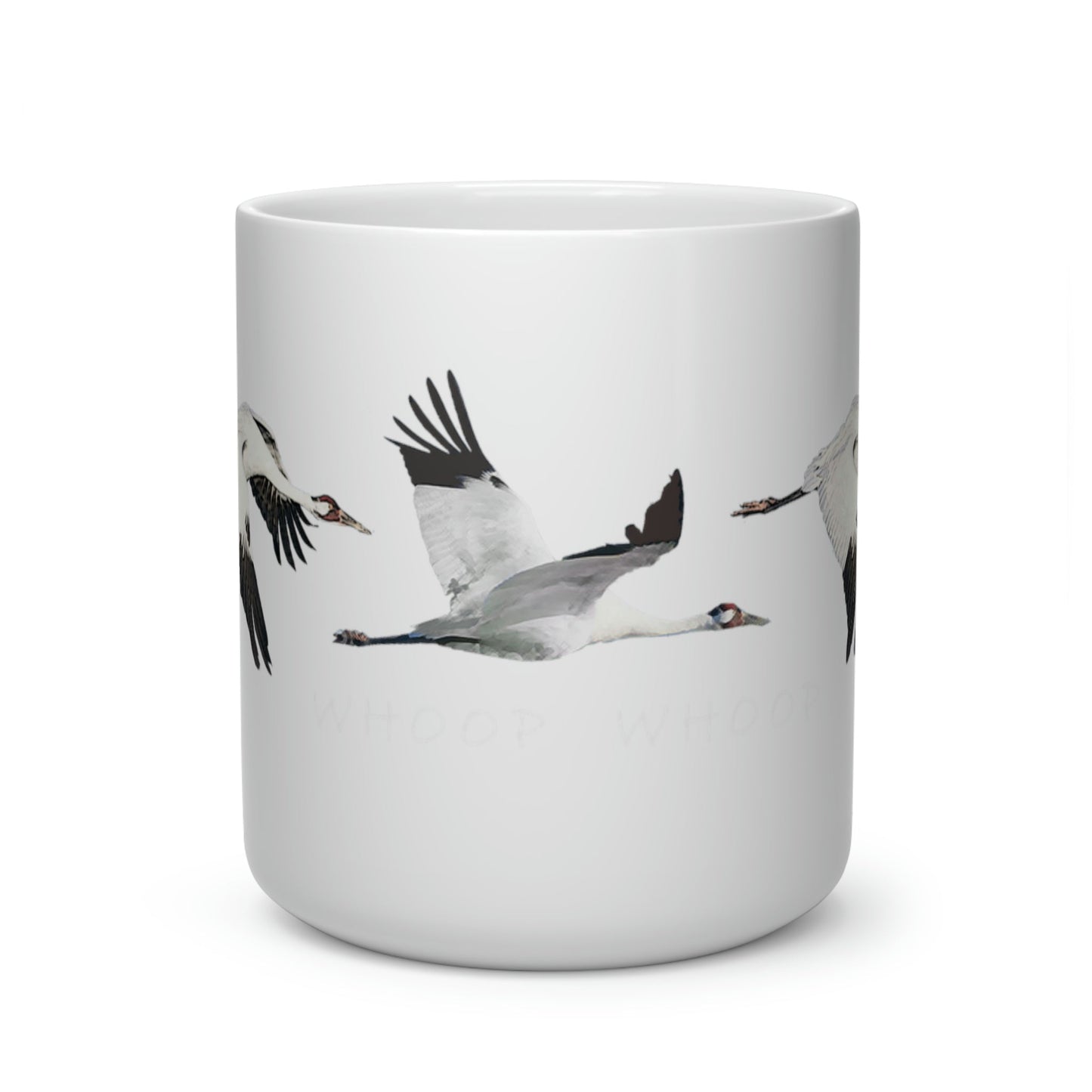 Whooping Crane Heart Shape Mug