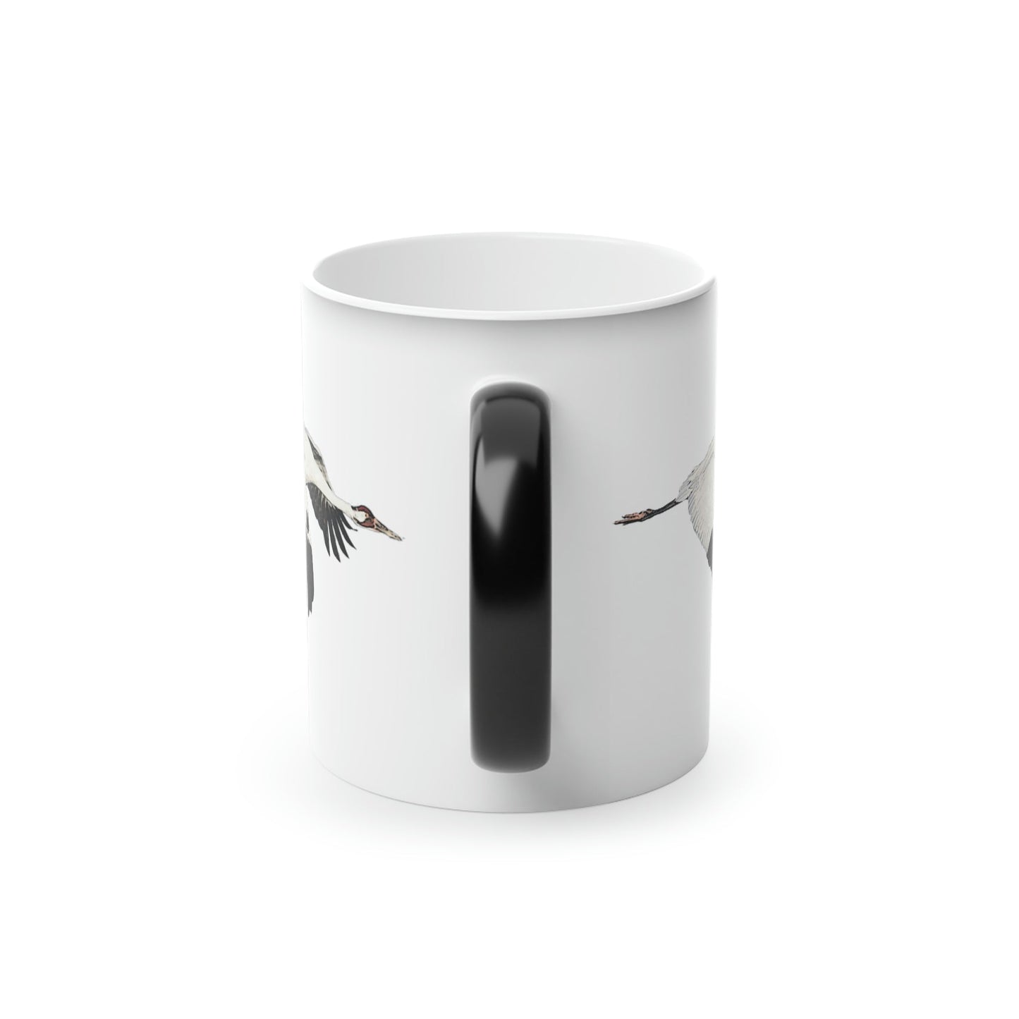 Whooping Crane Magic Mug - Starts black and shows image when it gets hot