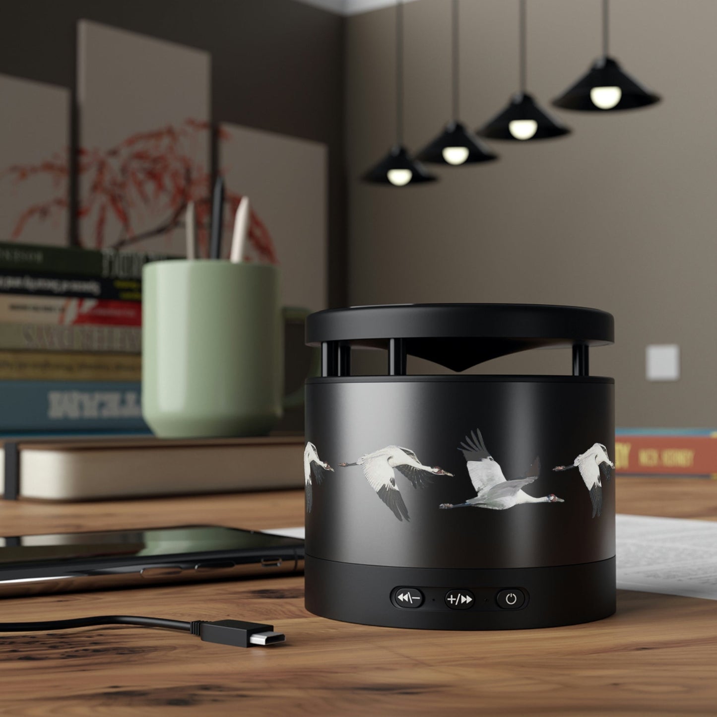 Whooping Crane Metal Bluetooth Speaker and Wireless Charging Pad
