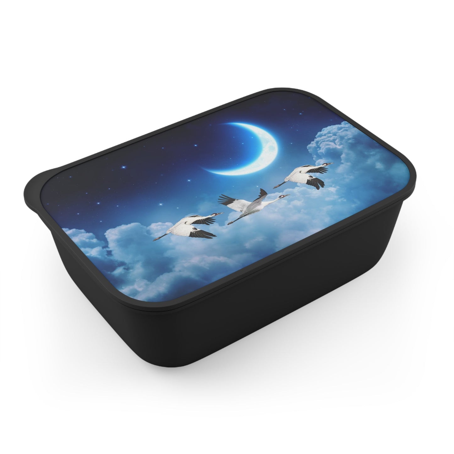 Whooping Crane Midnight Flight | PLA Bento Box with Band and Utensils