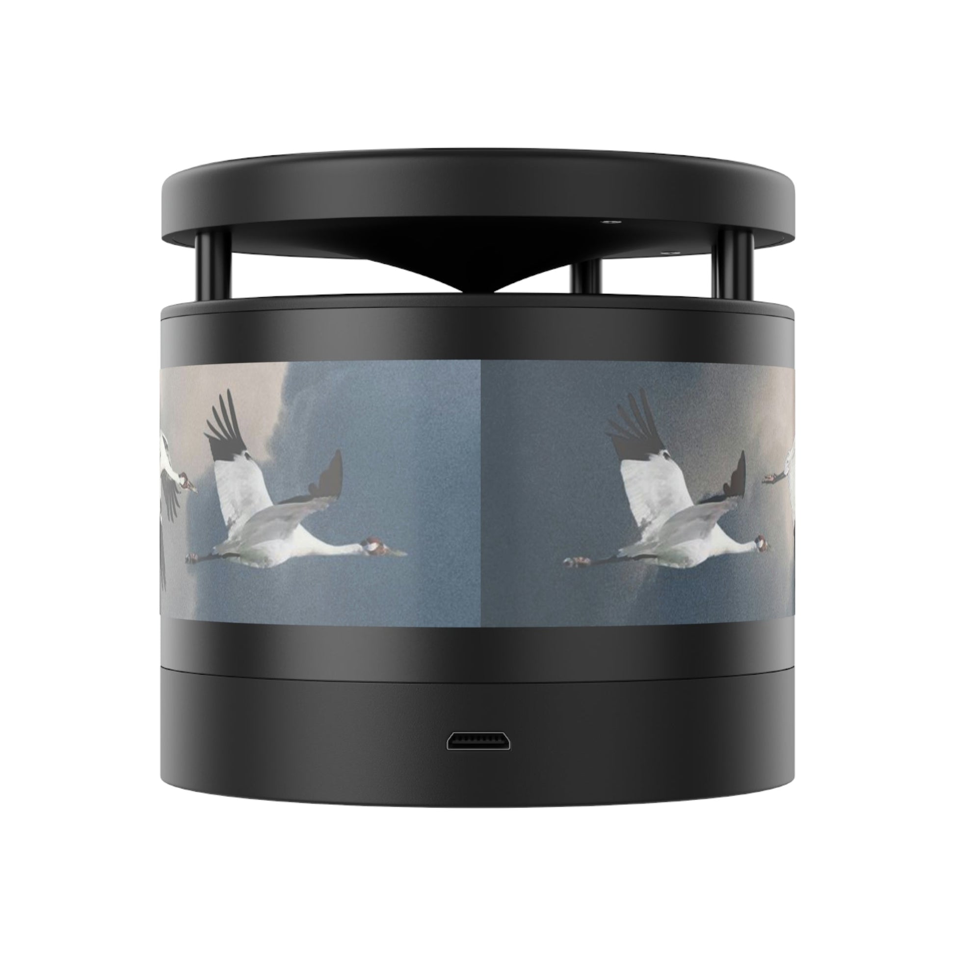 Whooping Cranes Flying Metal Bluetooth Speaker and Wireless Charging Pad