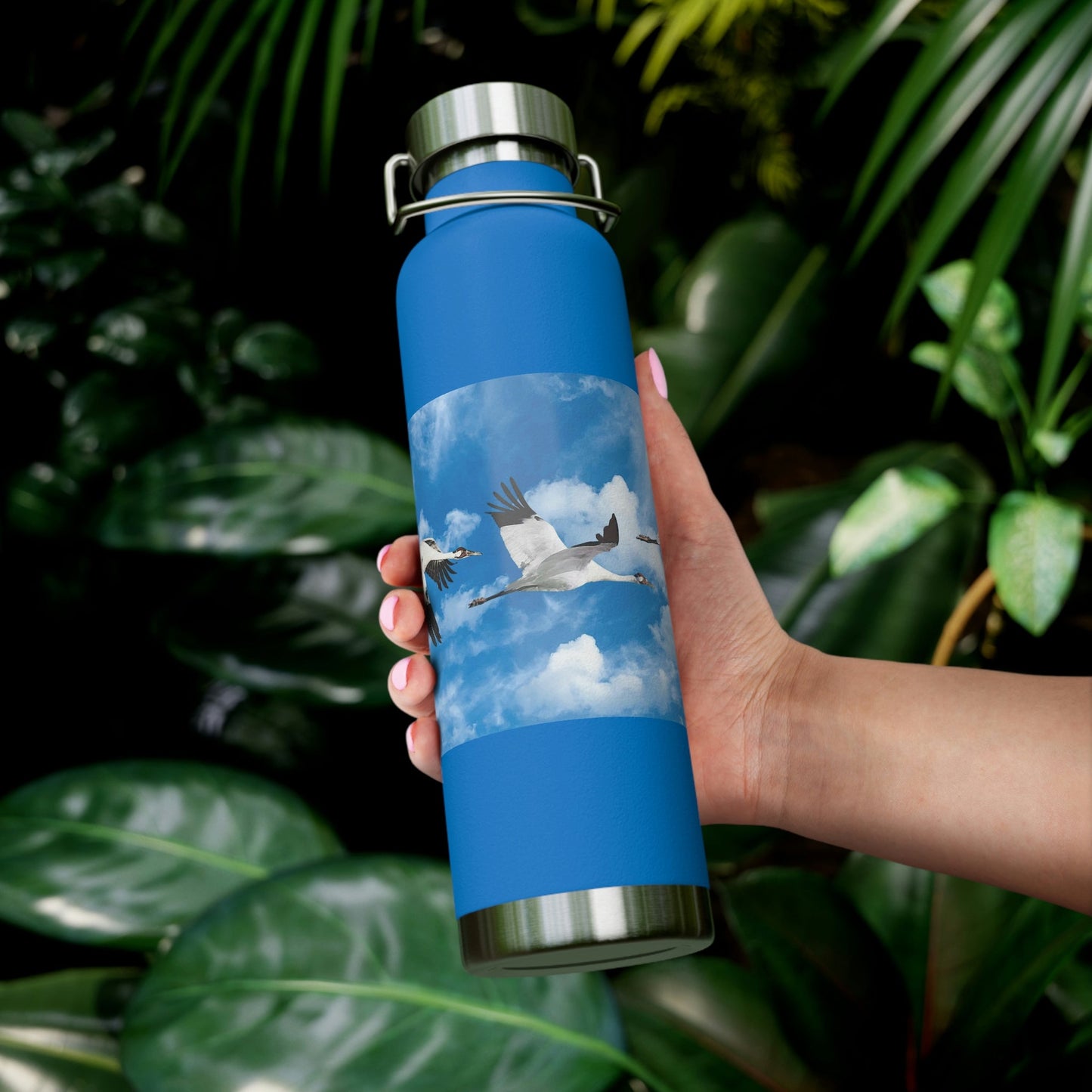 Whooping Cranes in Flight | Copper Vacuum Insulated Bottle, 22oz