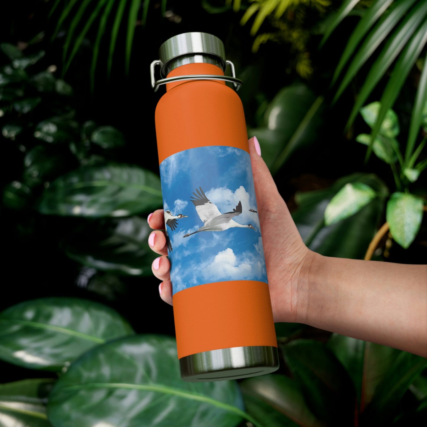 Whooping Cranes in Flight | Copper Vacuum Insulated Bottle, 22oz