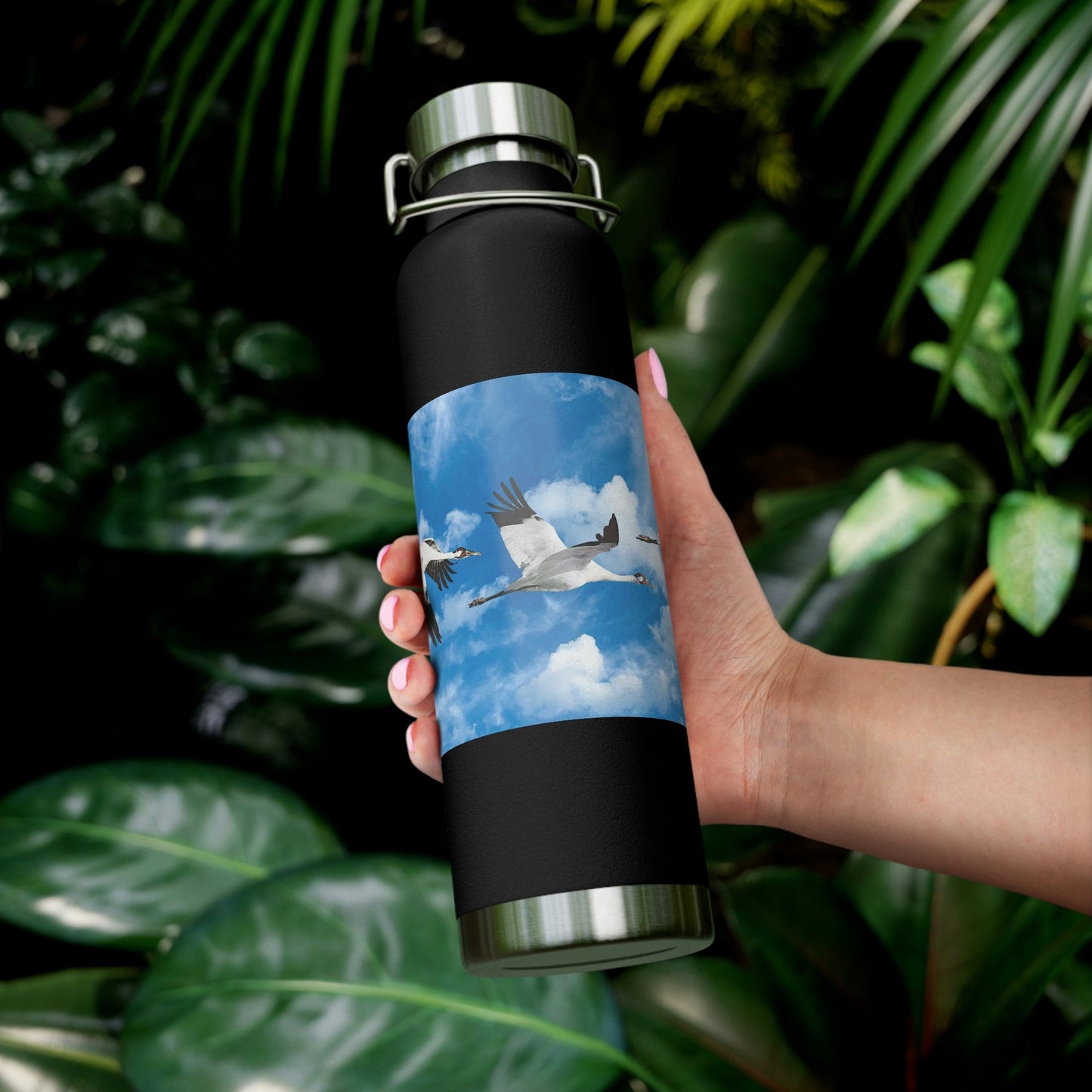 Whooping Cranes in Flight | Copper Vacuum Insulated Bottle, 22oz