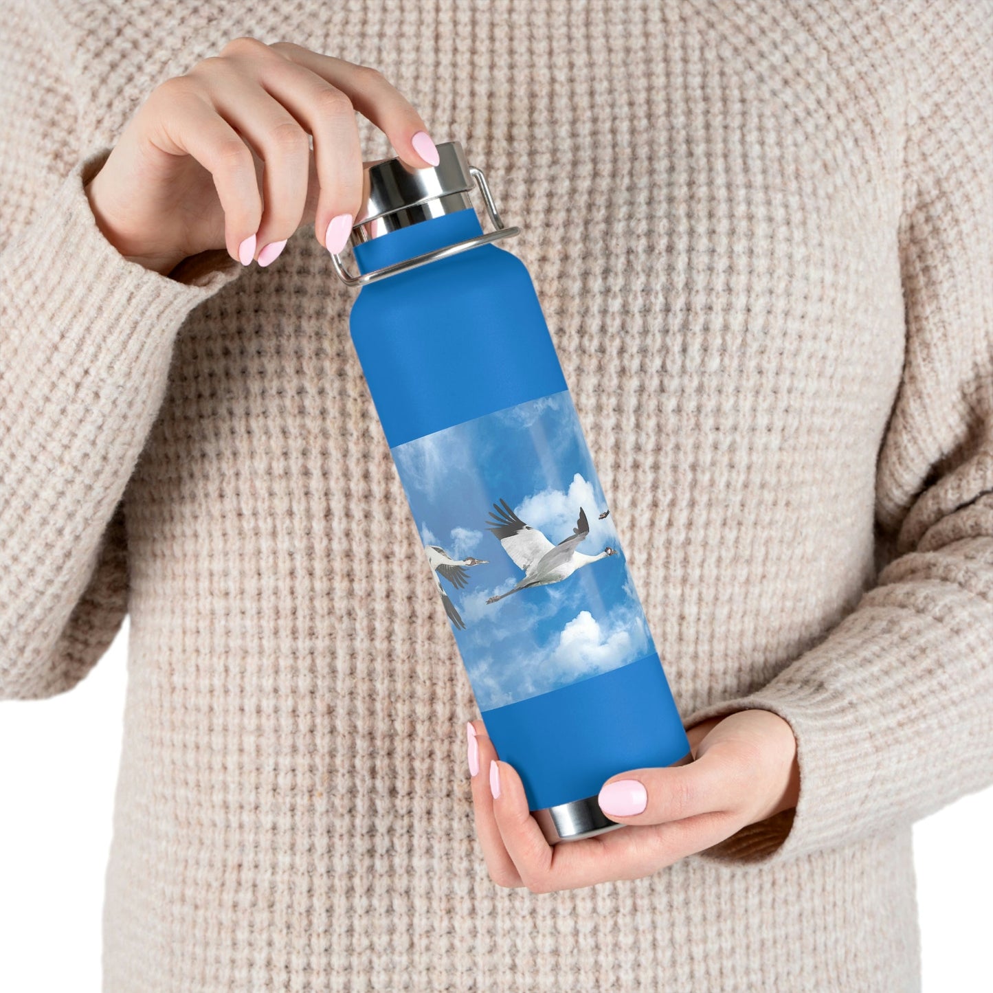 Whooping Cranes in Flight | Copper Vacuum Insulated Bottle, 22oz