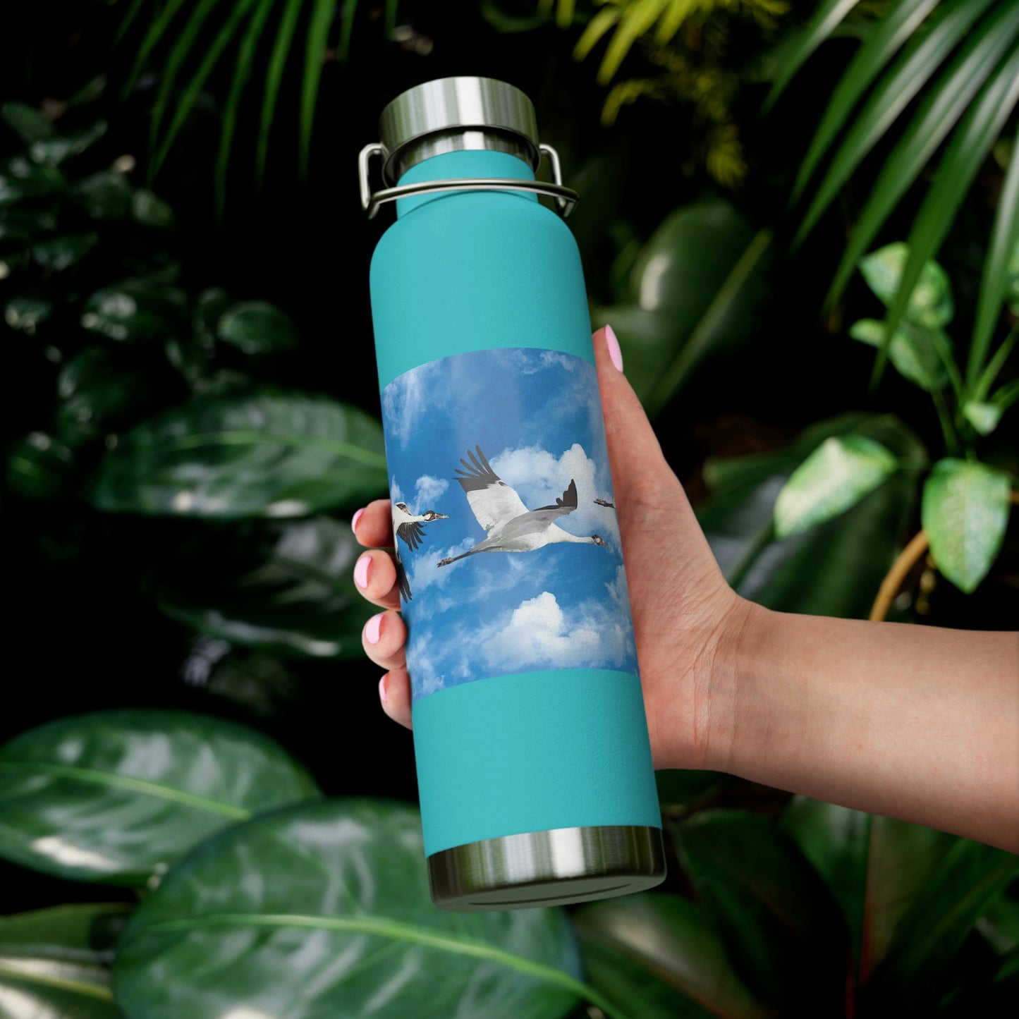 Whooping Cranes in Flight | Copper Vacuum Insulated Bottle, 22oz