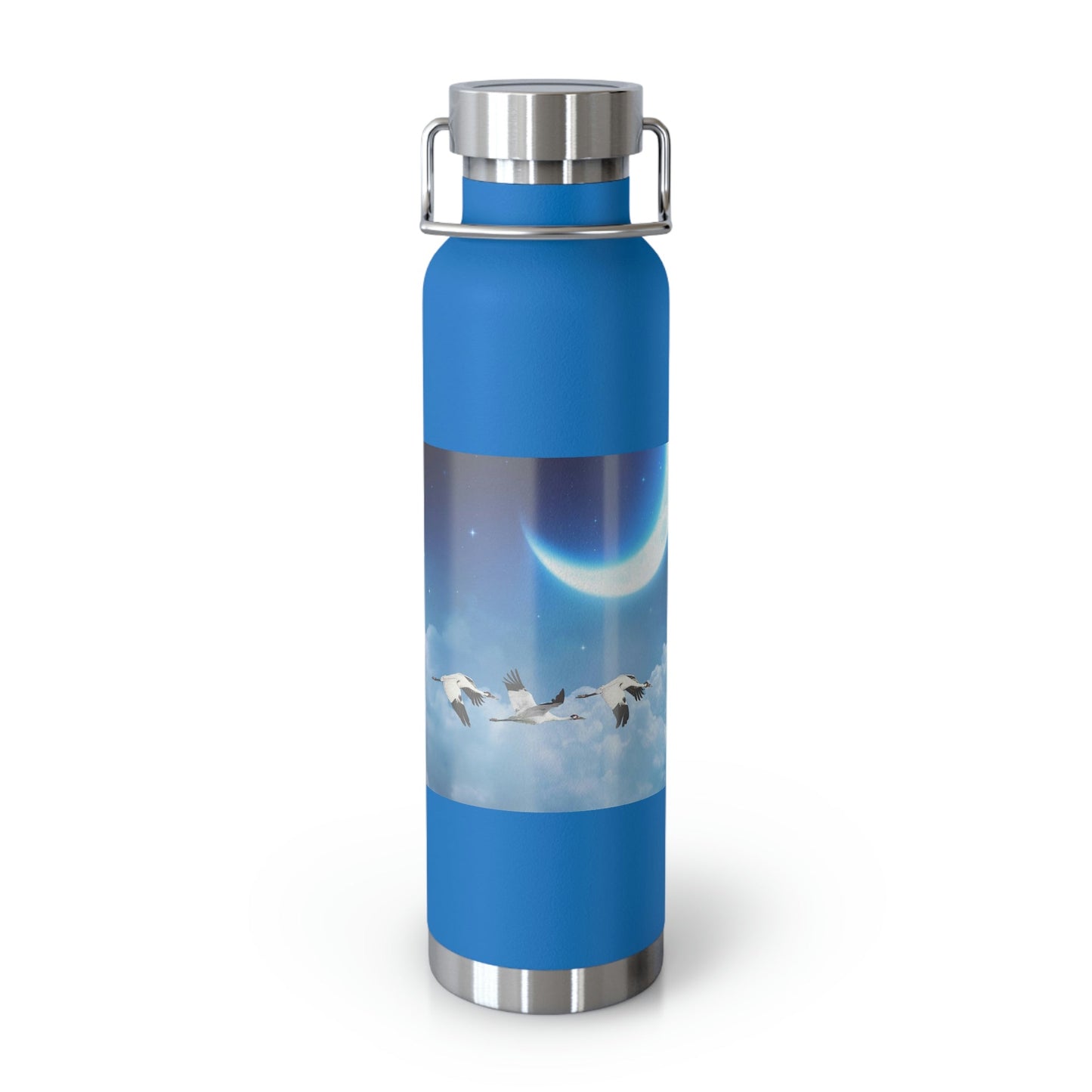Whooping Cranes Midnight Run | Copper Vacuum Insulated Bottle, 22oz