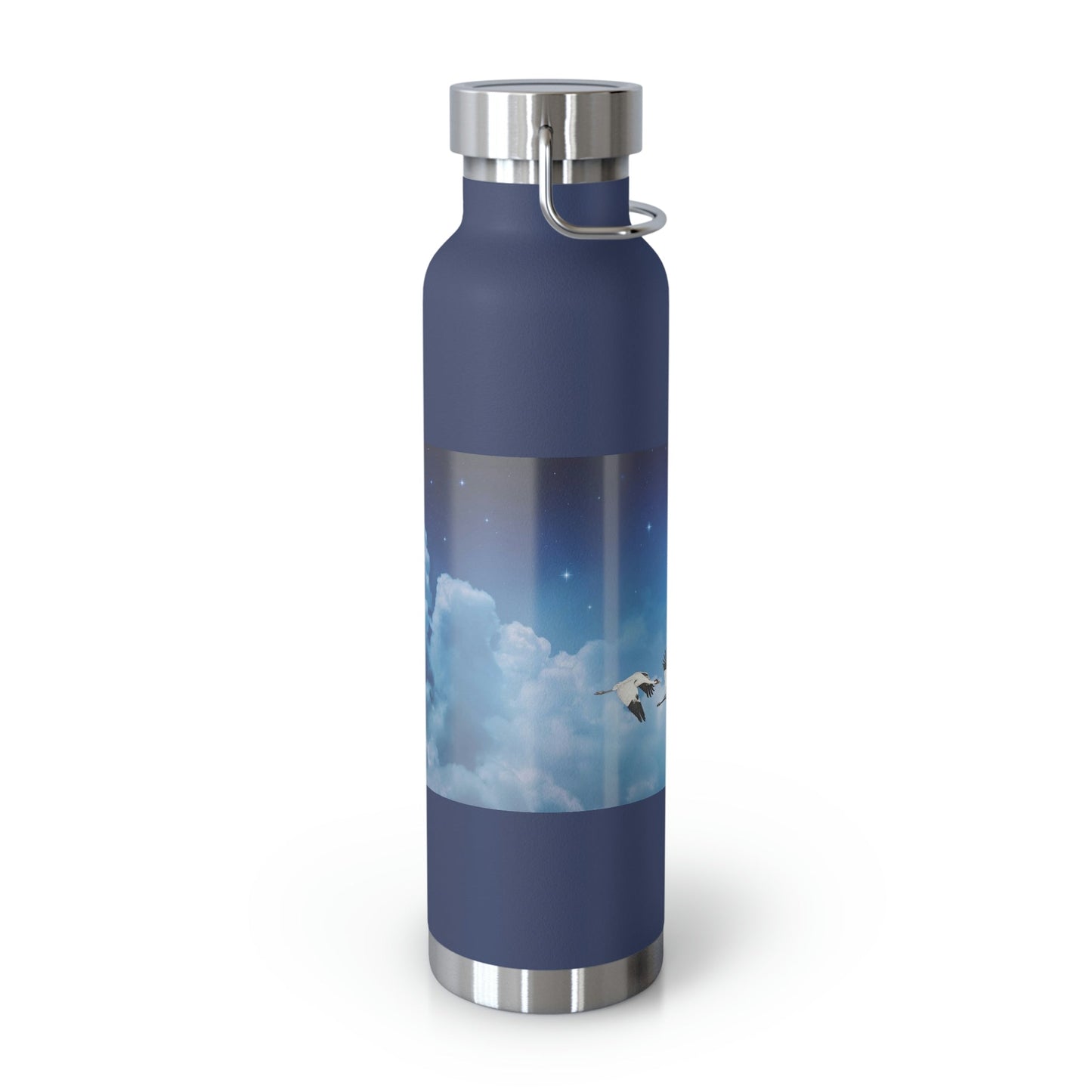 Whooping Cranes Midnight Run | Copper Vacuum Insulated Bottle, 22oz