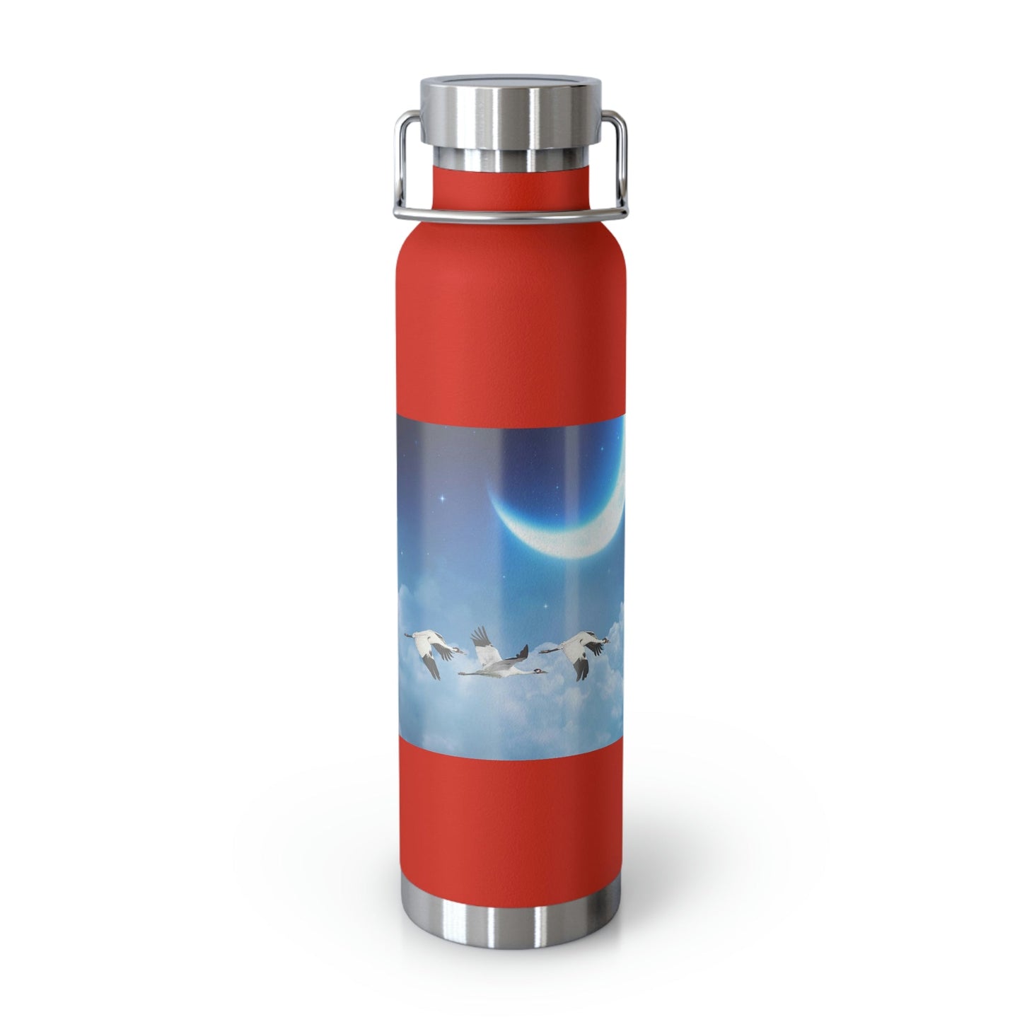Whooping Cranes Midnight Run | Copper Vacuum Insulated Bottle, 22oz