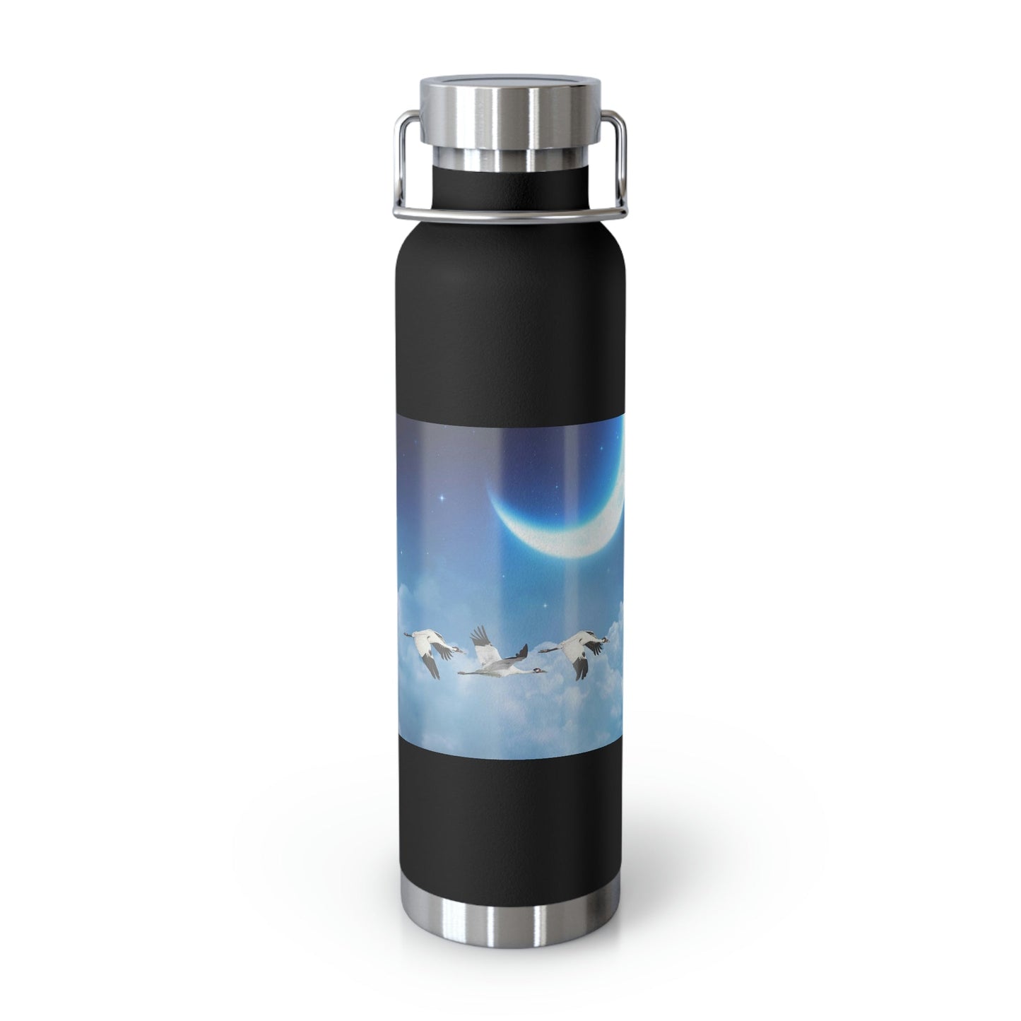 Whooping Cranes Midnight Run | Copper Vacuum Insulated Bottle, 22oz