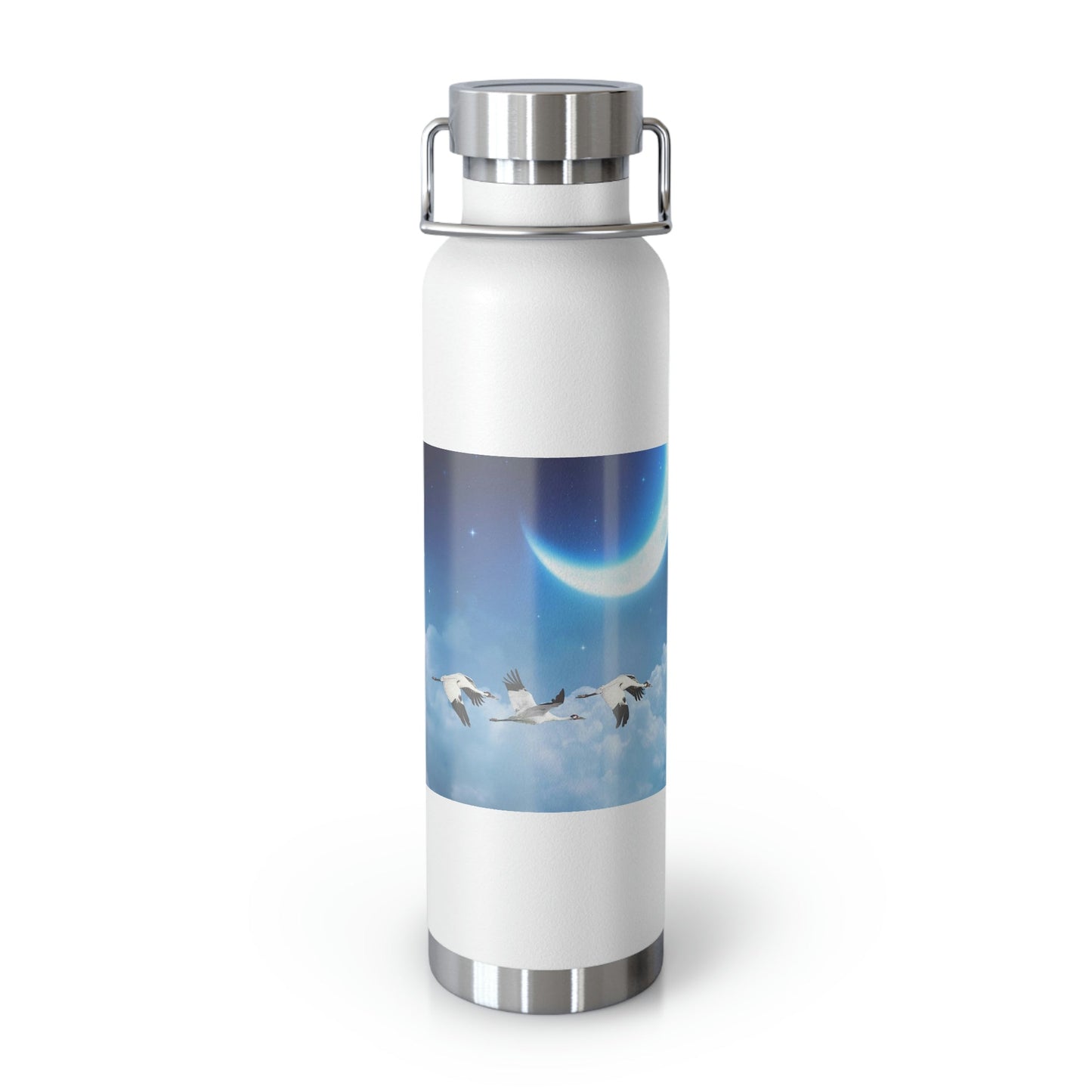 Whooping Cranes Midnight Run | Copper Vacuum Insulated Bottle, 22oz