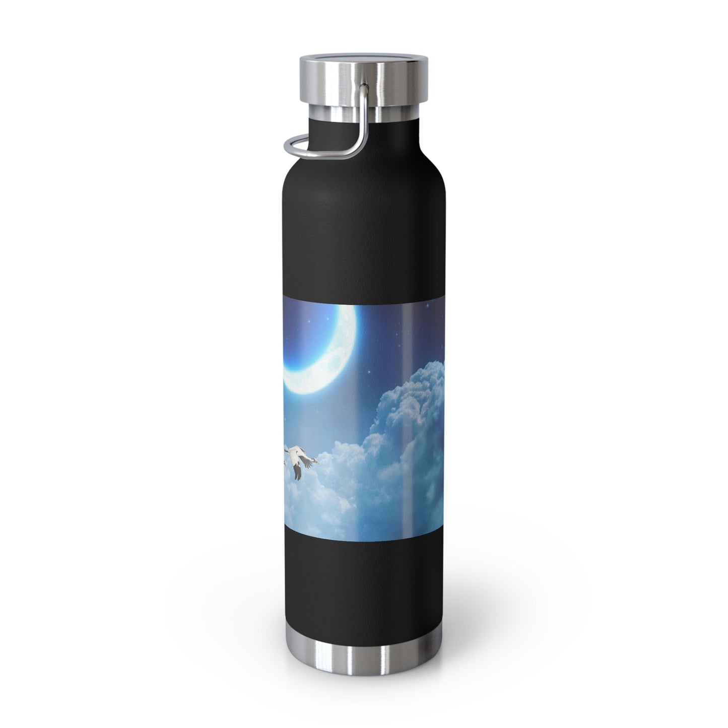 Whooping Cranes Midnight Run | Copper Vacuum Insulated Bottle, 22oz