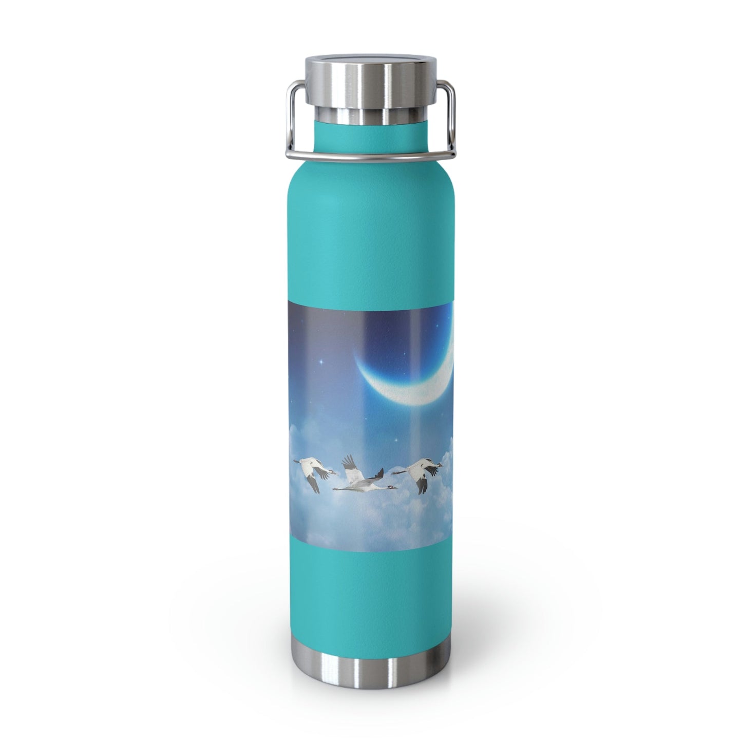 Whooping Cranes Midnight Run | Copper Vacuum Insulated Bottle, 22oz
