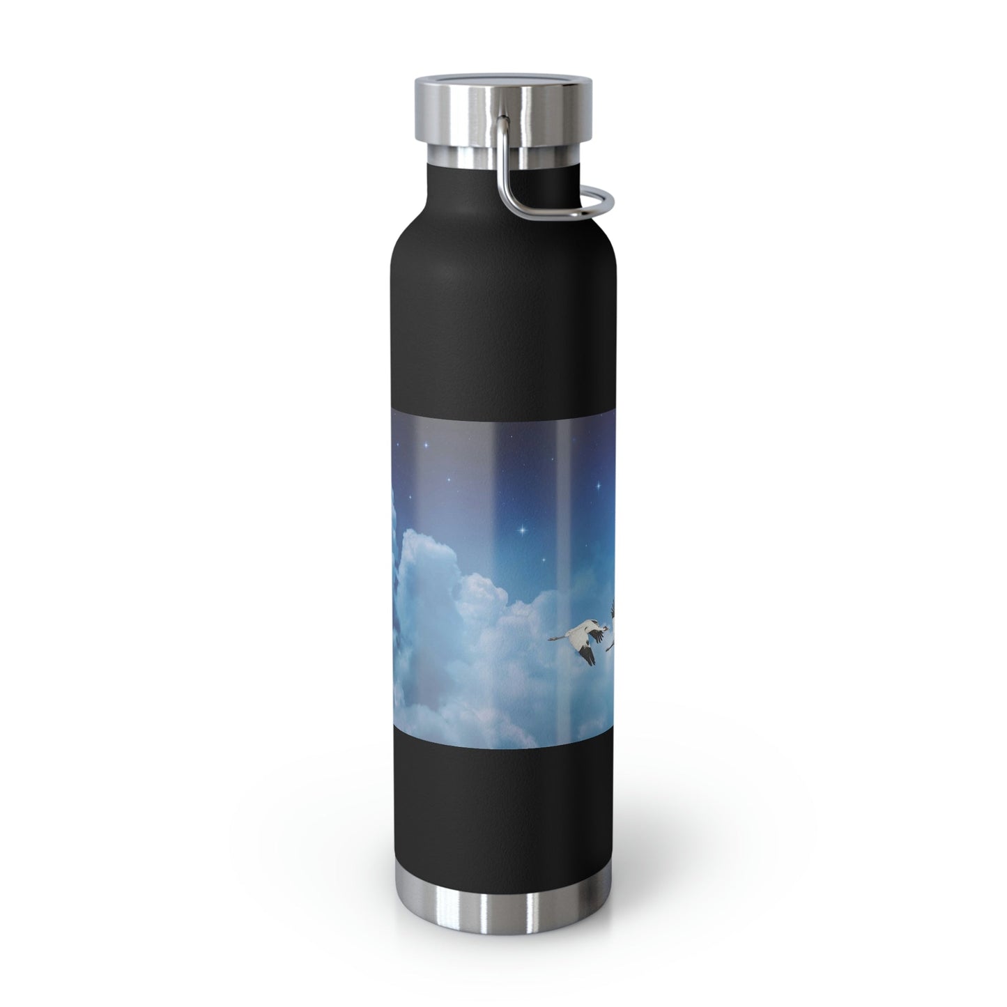 Whooping Cranes Midnight Run | Copper Vacuum Insulated Bottle, 22oz
