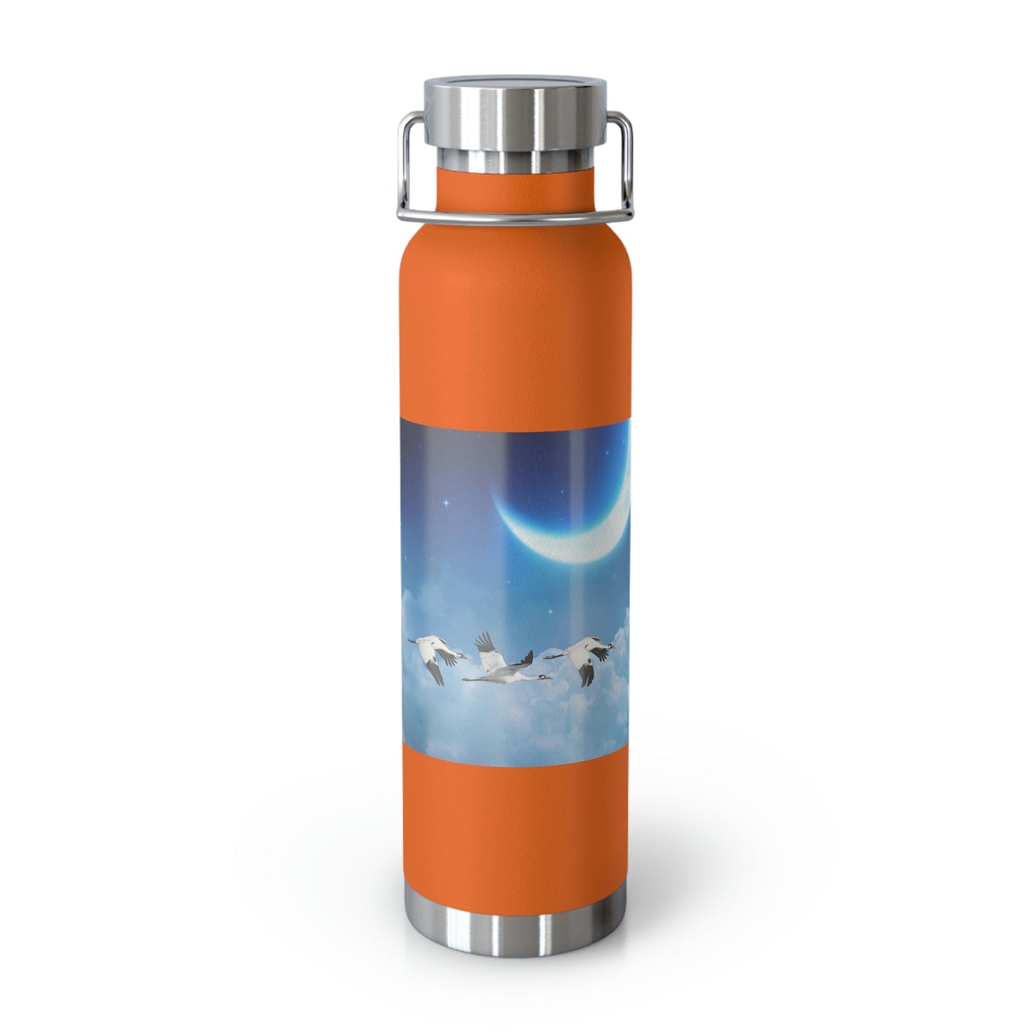 Whooping Cranes Midnight Run | Copper Vacuum Insulated Bottle, 22oz