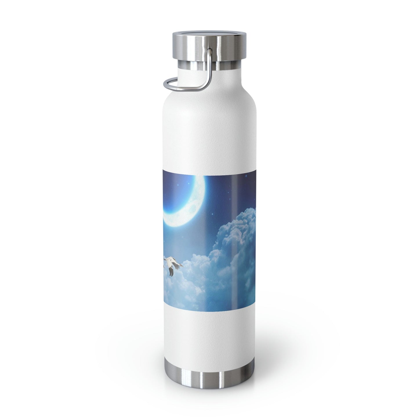 Whooping Cranes Midnight Run | Copper Vacuum Insulated Bottle, 22oz