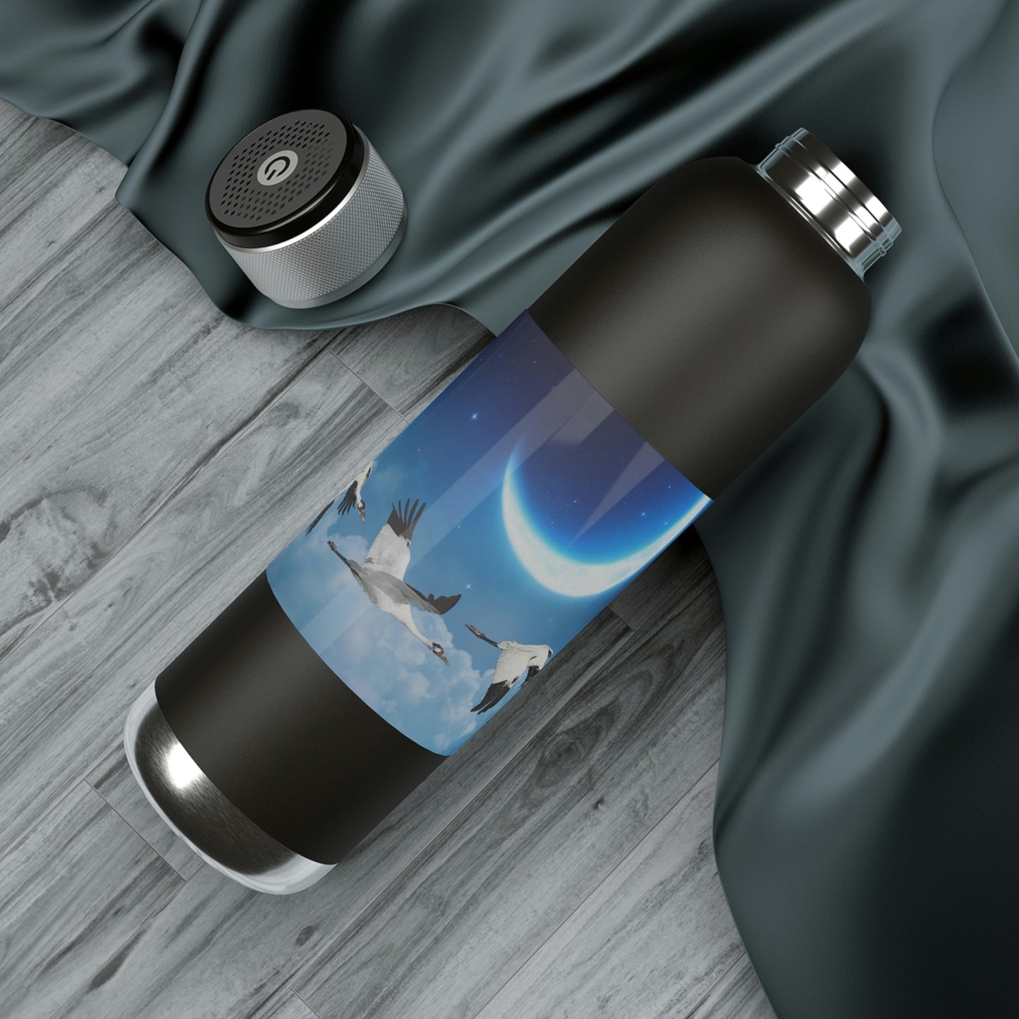 Whooping Cranes Midnight Run | Soundwave Copper Vacuum Audio Bottle 22oz