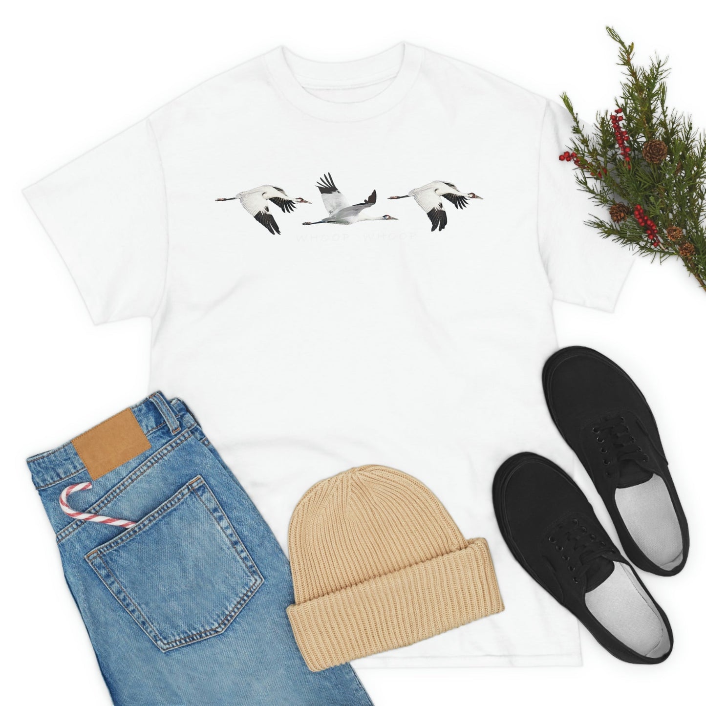Whooping Cranes Unisex Heavy Cotton Tee