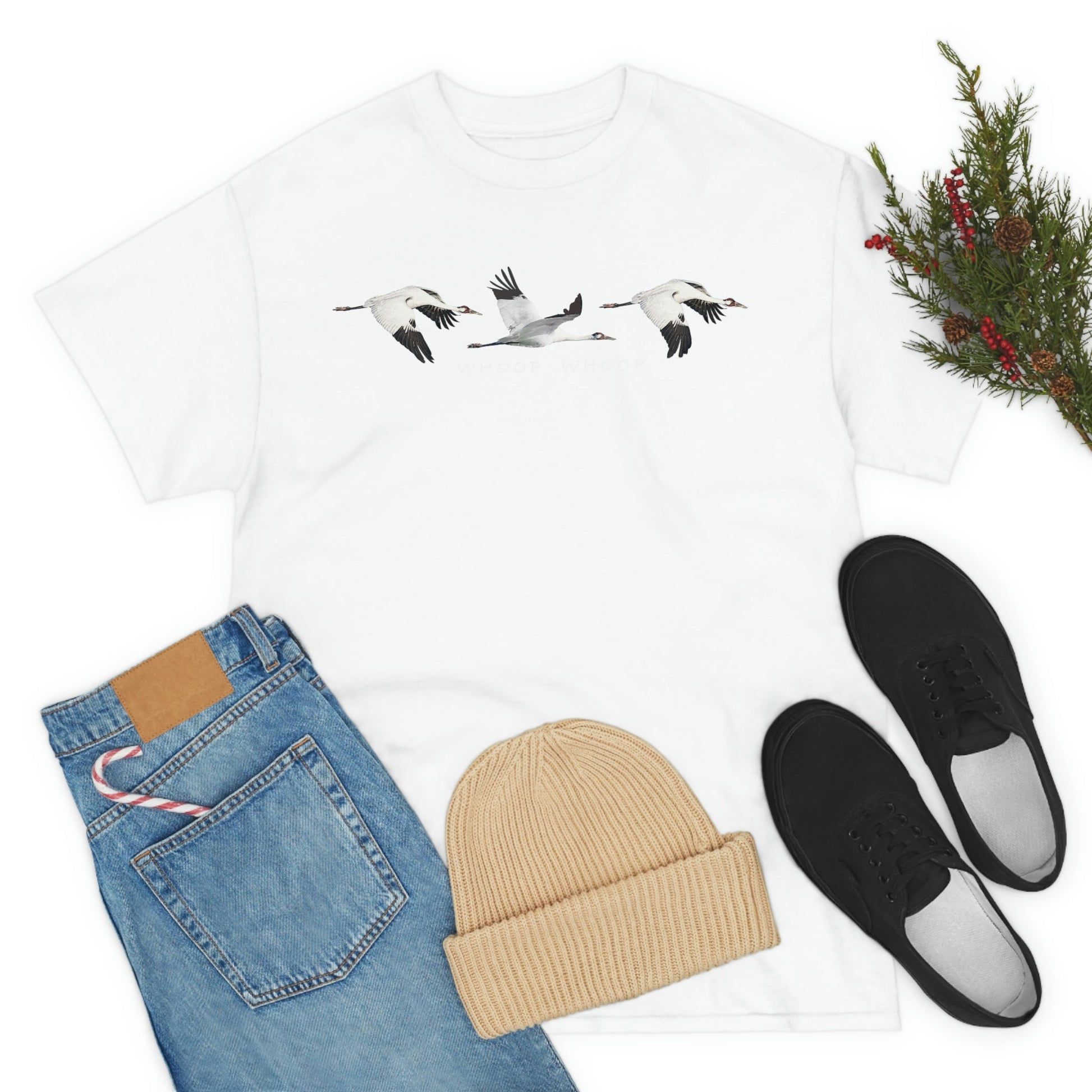 Whooping Cranes Unisex Heavy Cotton Tee