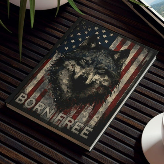 Wolf Inspirational Quotes - Born Free - Hard Backed Journal