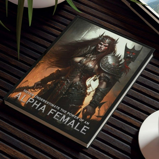 Wolf Inspirational Quotes - Never Underestimate the Power of an Alpha Female - Hard Backed Journal