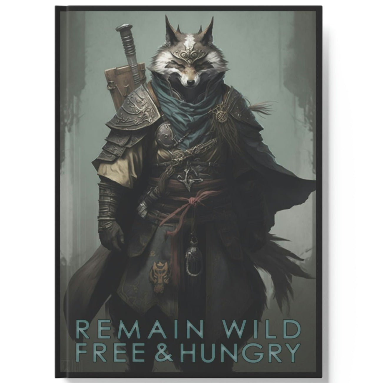 Wolf Inspirational Quotes - Remain Wild, Free, and Hungry - Hard Backed Journal