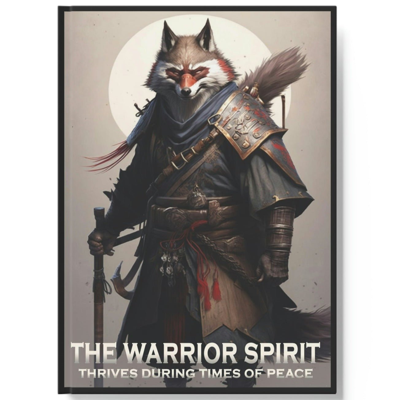 Wolf Inspirational Quotes - The Warrior Spirit Thrives During Times of Peace - Hard Backed Journal