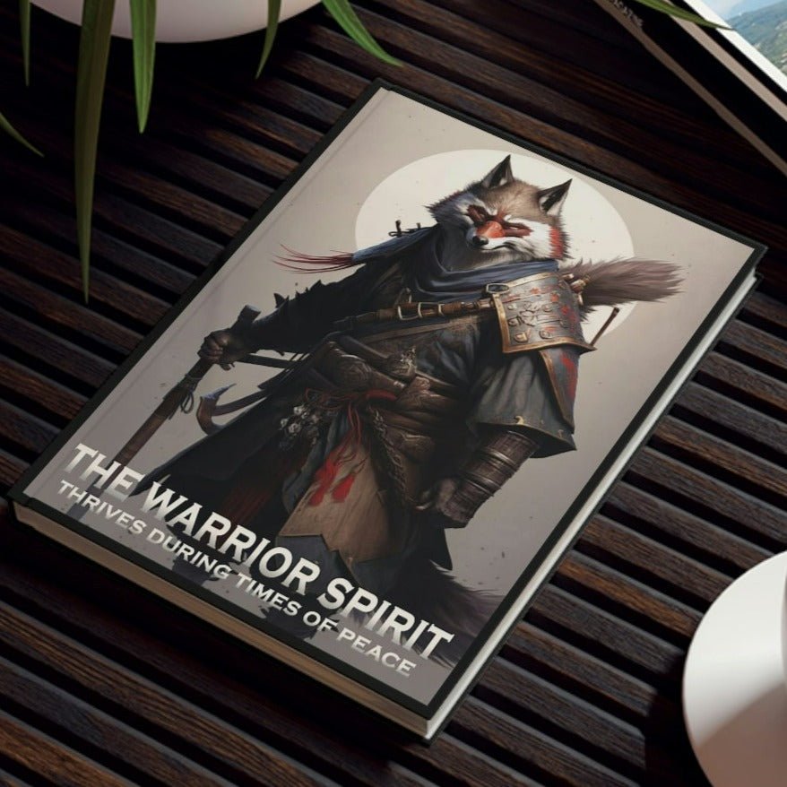 Wolf Inspirational Quotes - The Warrior Spirit Thrives During Times of Peace - Hard Backed Journal