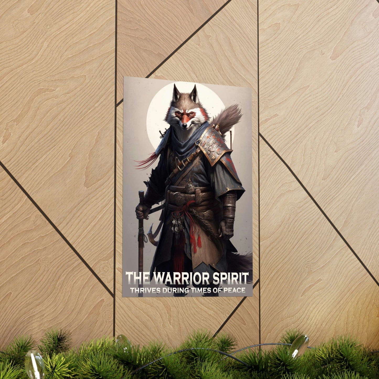 Wolf Inspirational Quotes - The Warrior Spirit Thrives During Times of Peace - Premium Matte Vertical Posters